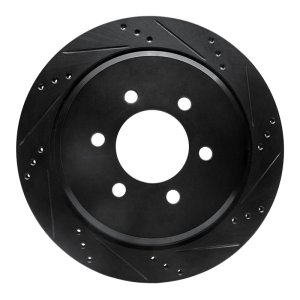 Ford Expedition Brake Rotor (1) - Rear Right - R1 Concepts - Drilled & Slotted - Black - `02-`06